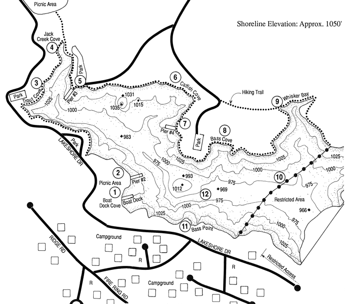 Dixon Lake Fishing Map